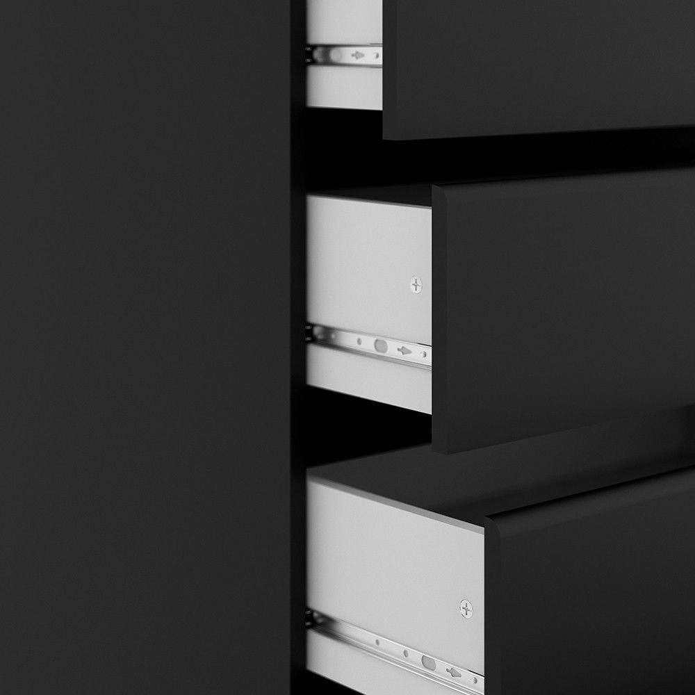 Black Matt Chest of 5 Drawers