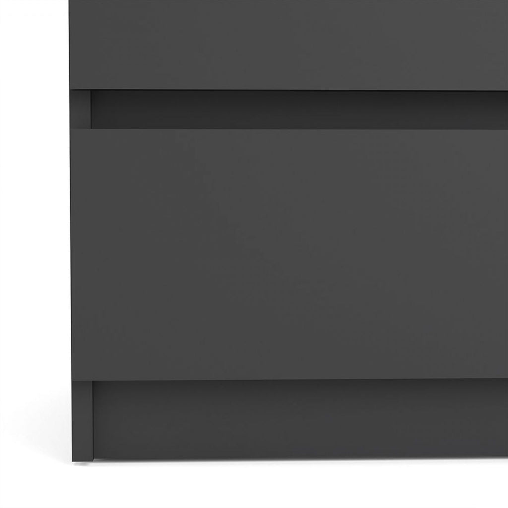 Wide Matt Black 6 Drawer Chest With Recessed Handles