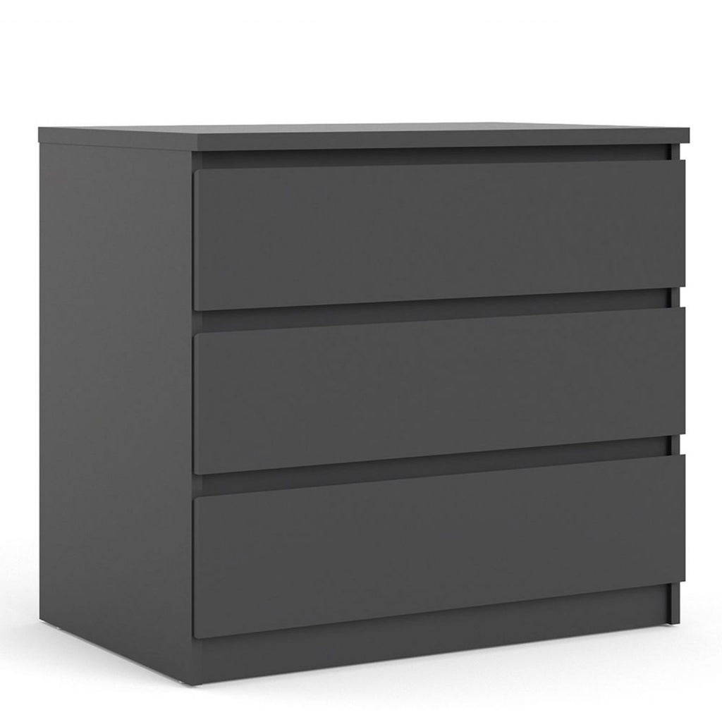 Black Matt Small Chest of 3 Drawers