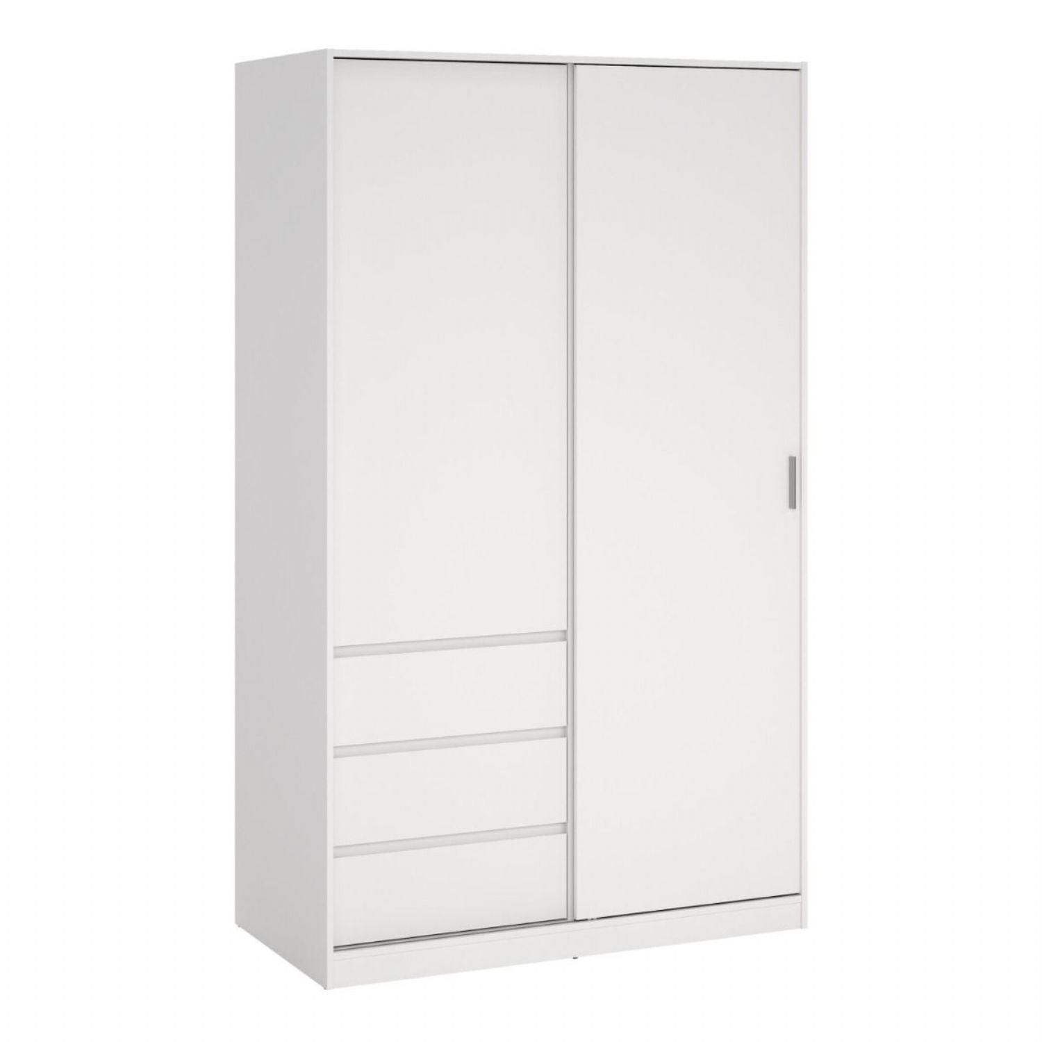 Naia Wardrobe with 1 Sliding Door and 1 Door + 3 Drawers in White