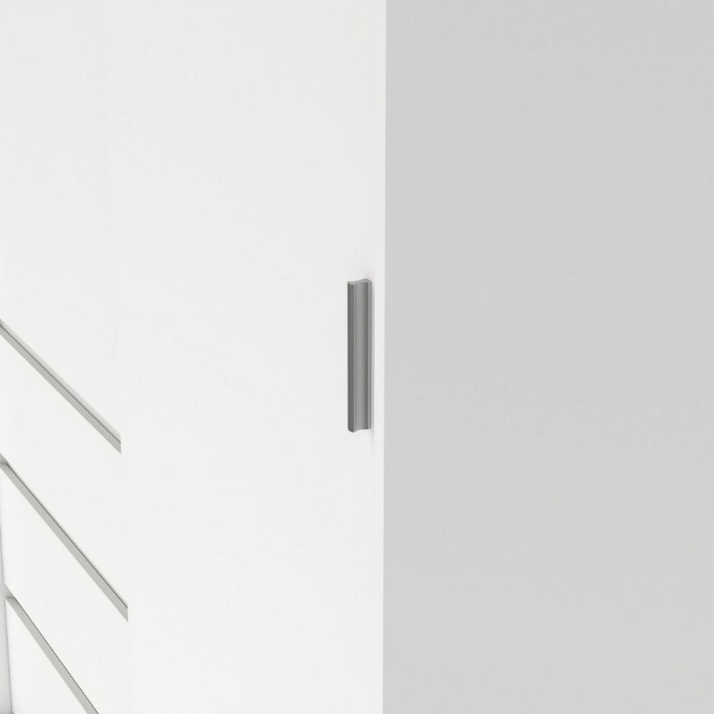 Naia Wardrobe with 1 Sliding Door and 1 Door + 3 Drawers in White
