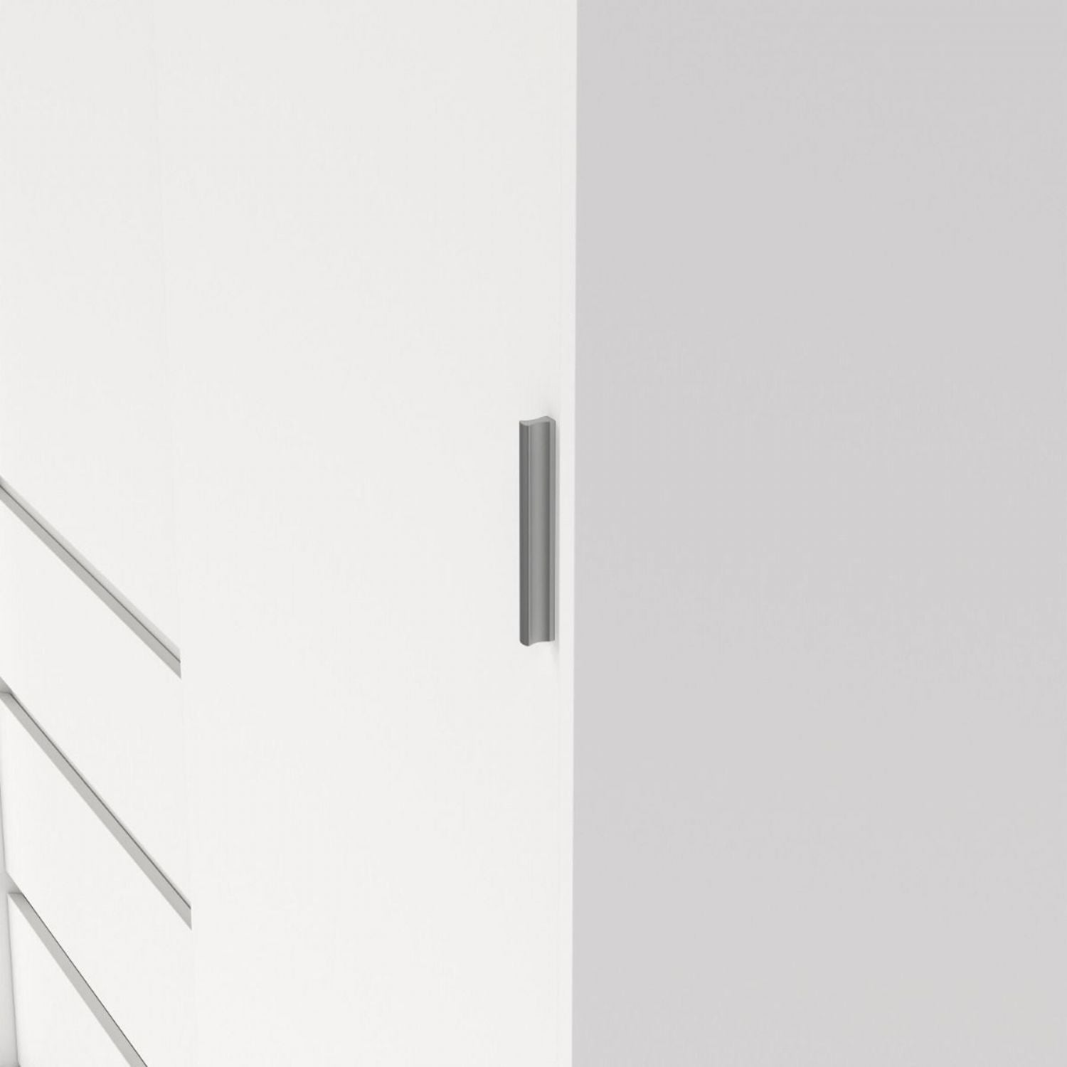 Naia Wardrobe with 1 Sliding Door and 1 Door + 3 Drawers in White