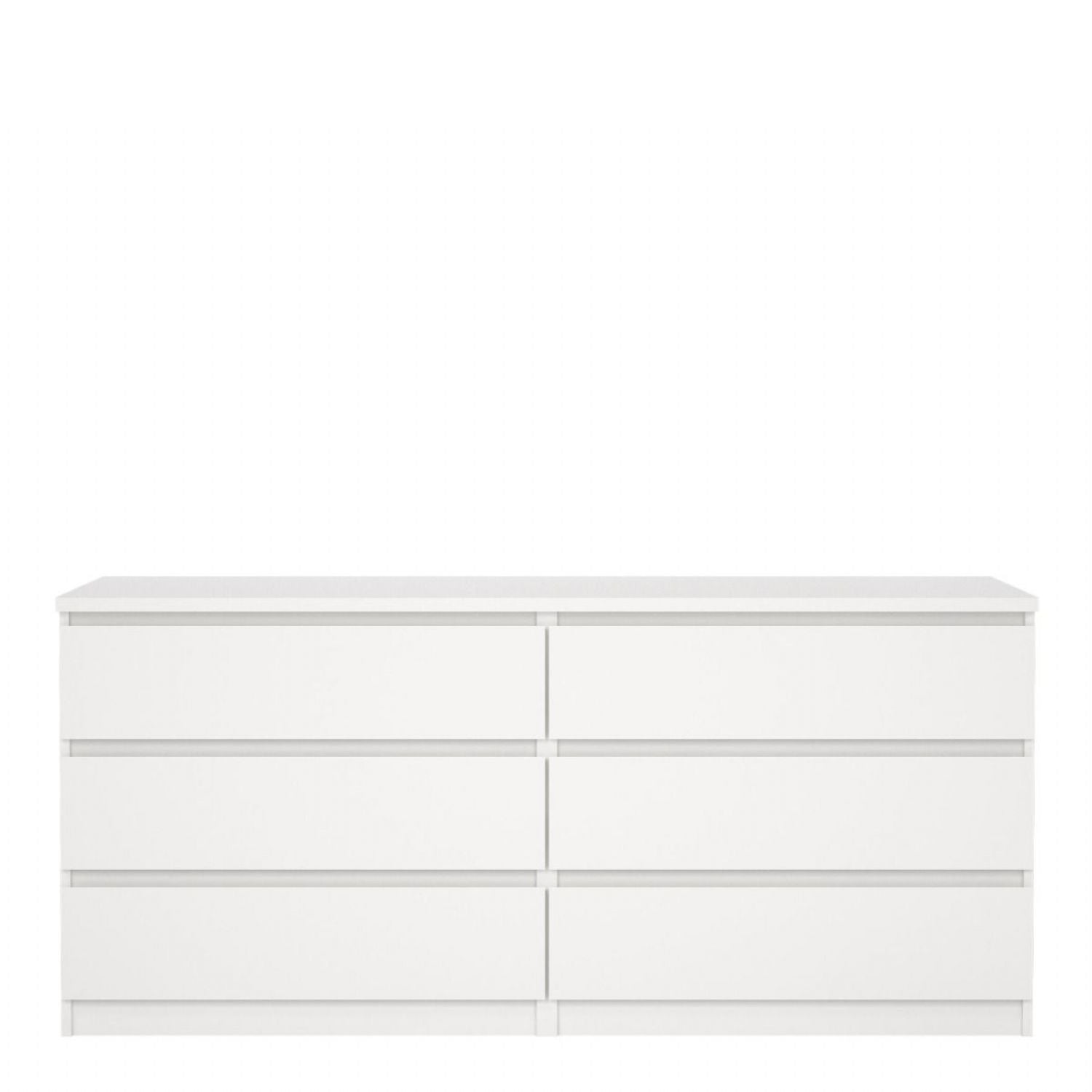 Naia Wide Chest of 6 Drawers in White