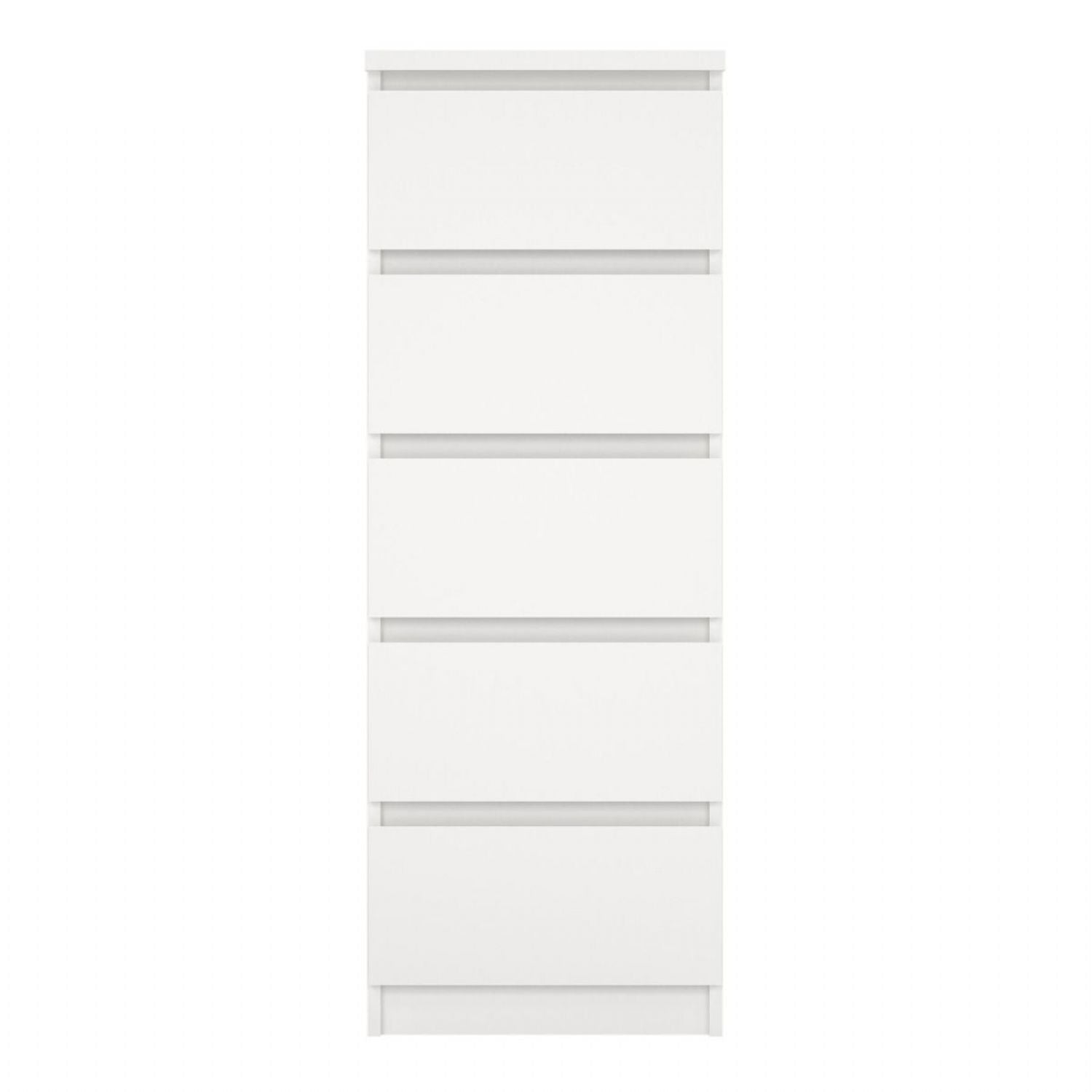Naia Narrow Chest of 5 Drawers in White