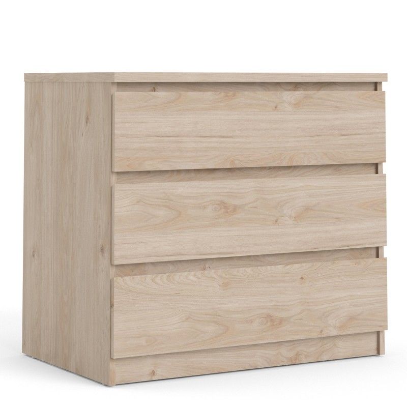 Small Chest of 3 Drawers in Jackson Hickory Oak Effect Finish