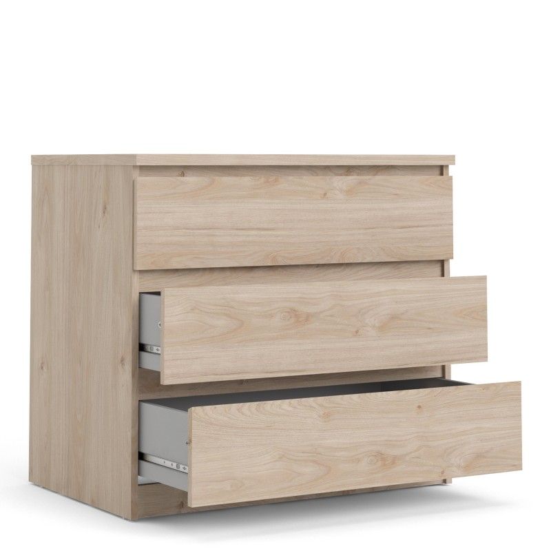 Small Chest of 3 Drawers in Jackson Hickory Oak Effect Finish