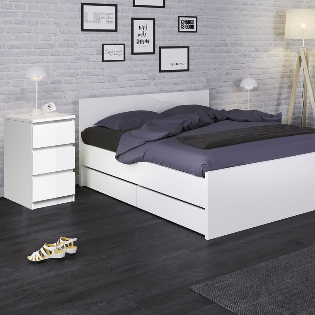 White High Gloss 3 Drawer Chest