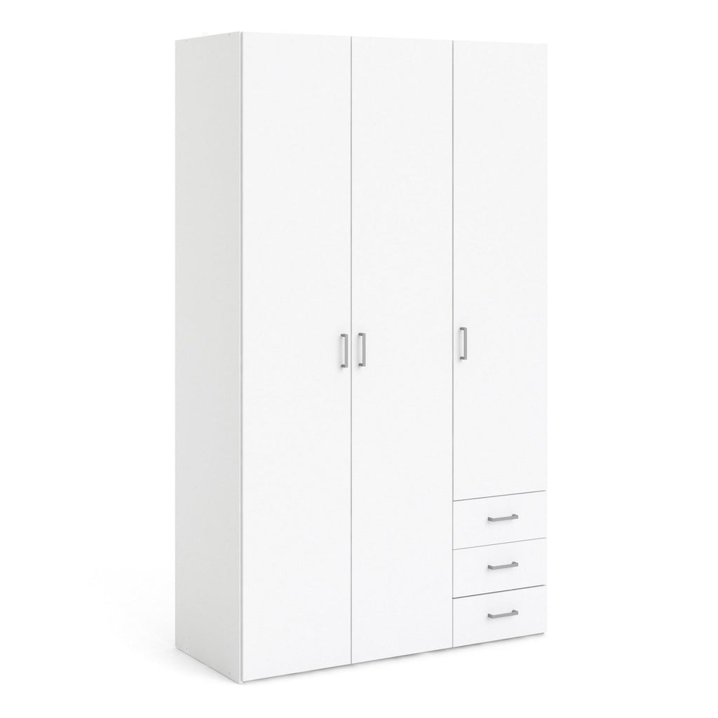White Triple Combi 3 Door Wardrobe