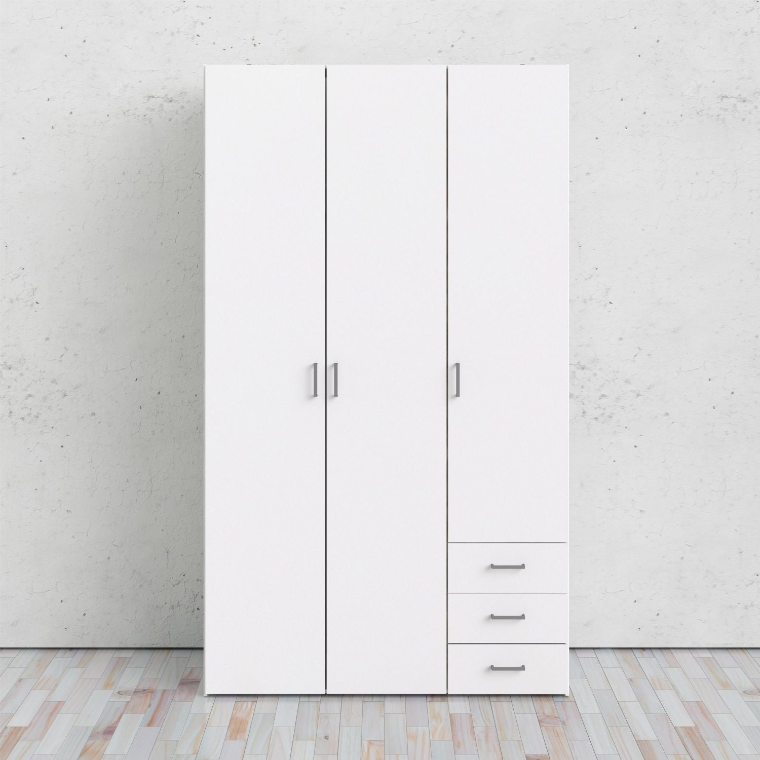 White Triple Combi 3 Door Wardrobe