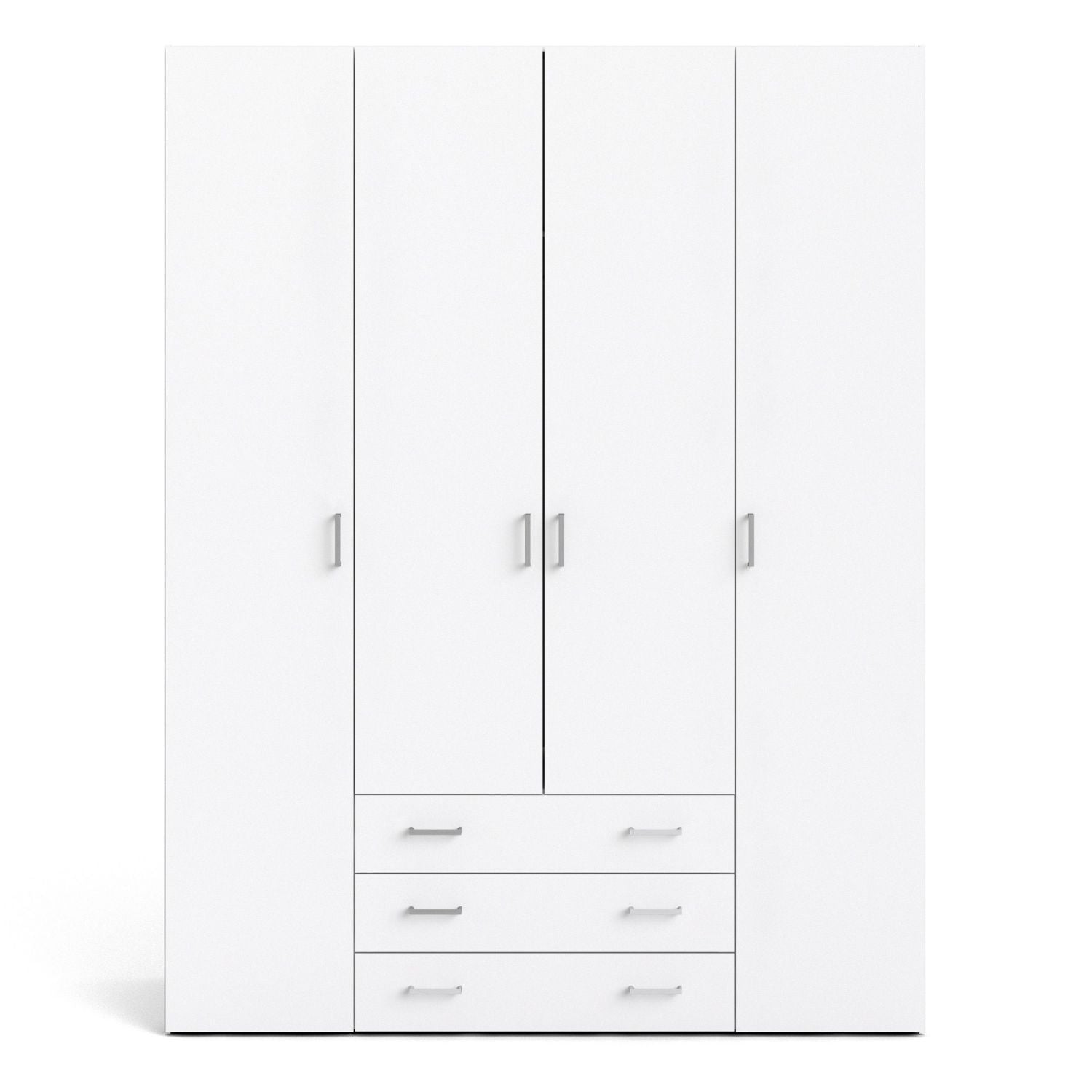 Large White 4 Door Wardrobe