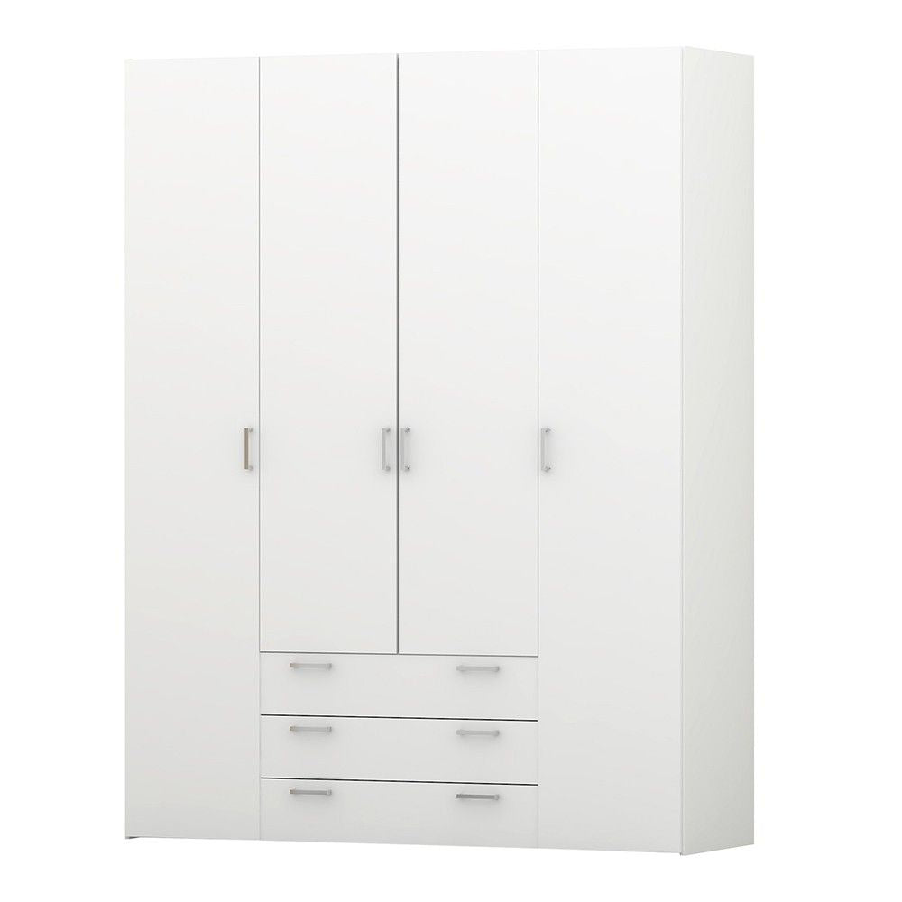 Large White 4 Door Wardrobe