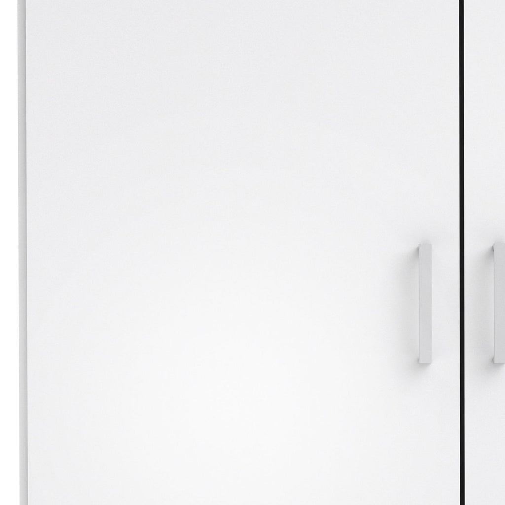 Simple White 2 Door Double Wardrobe