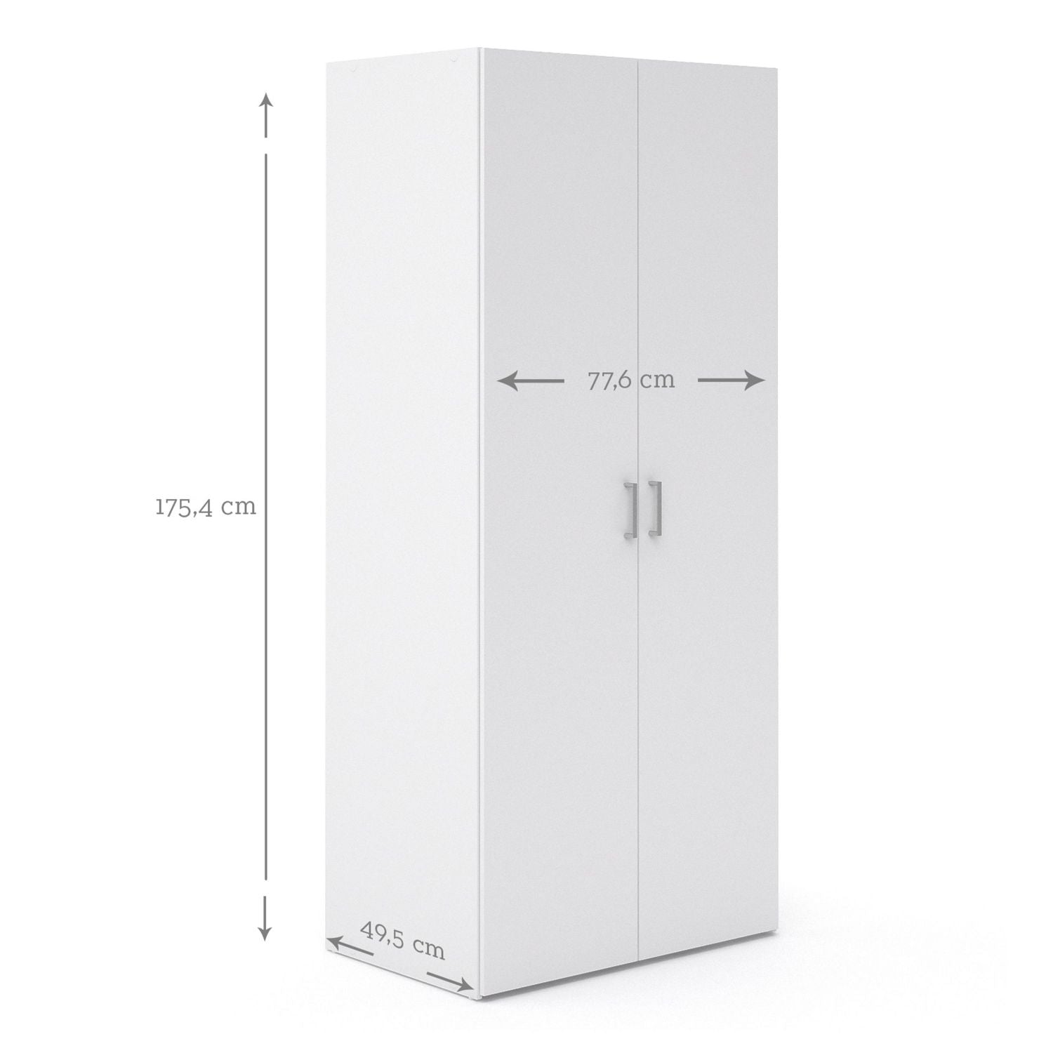Simple White 2 Door Double Wardrobe