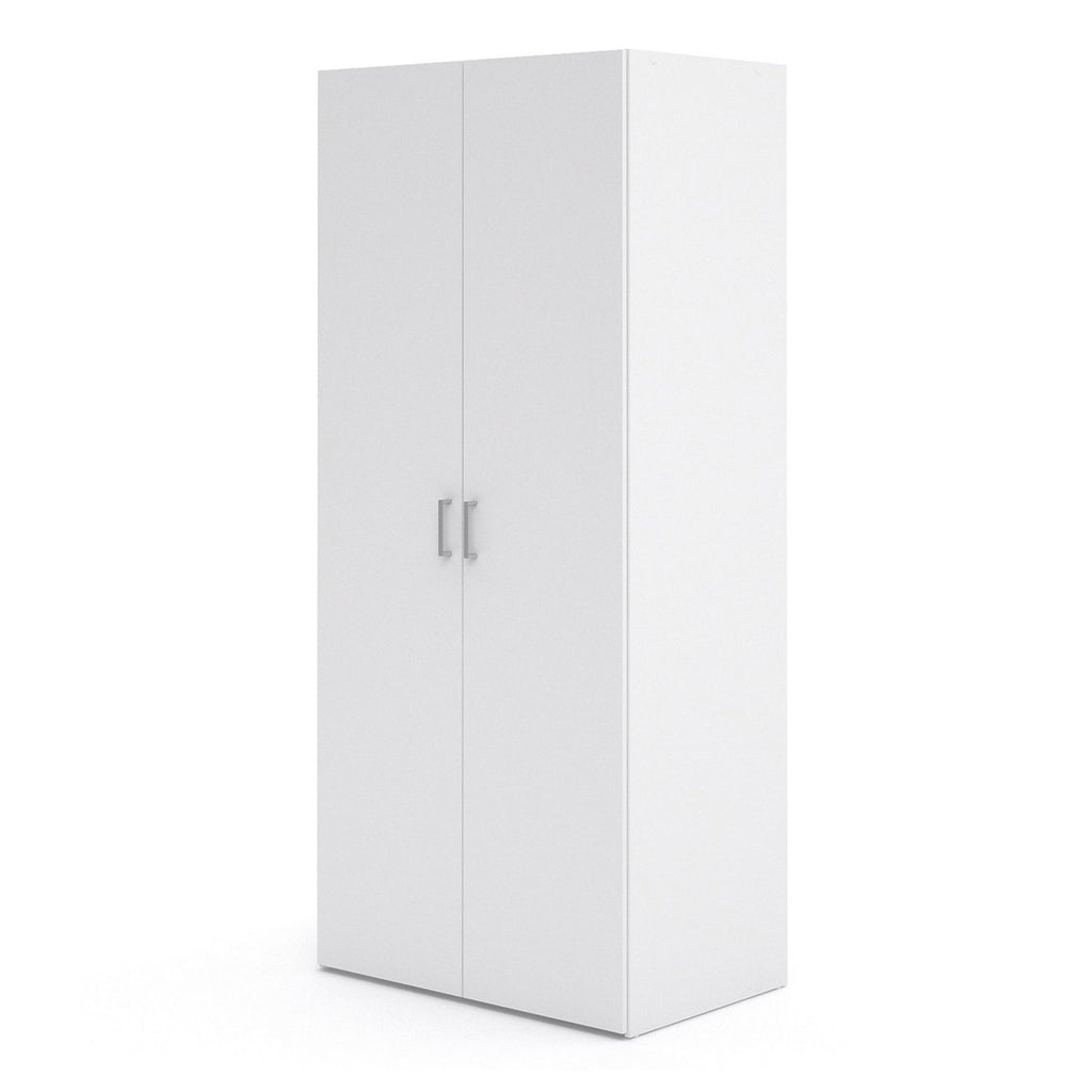Simple White 2 Door Double Wardrobe