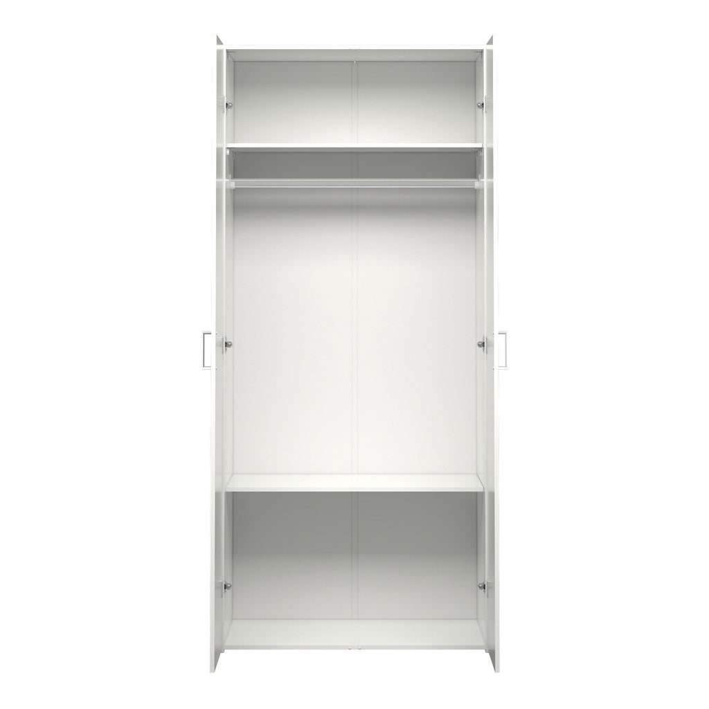 Simple White 2 Door Double Wardrobe
