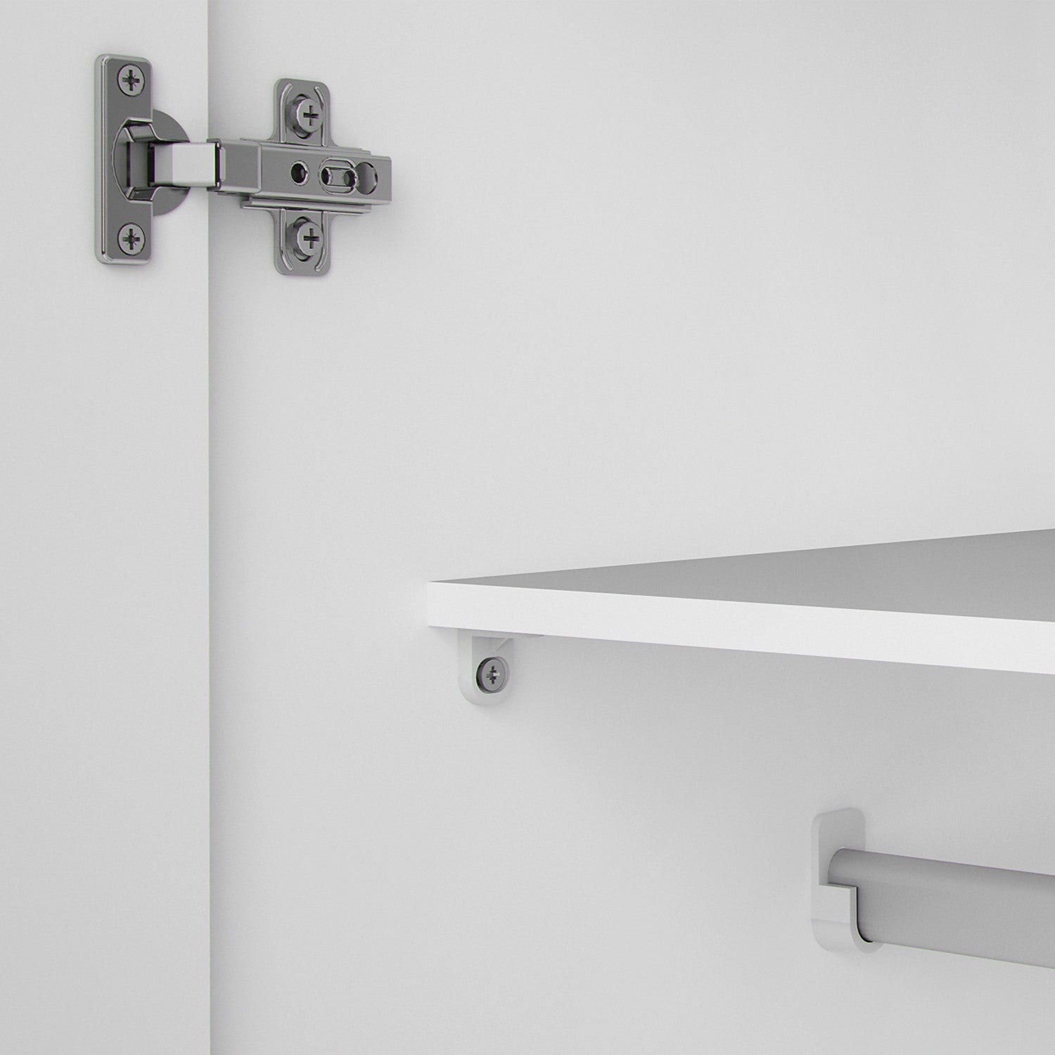 Simple White 2 Door Double Wardrobe