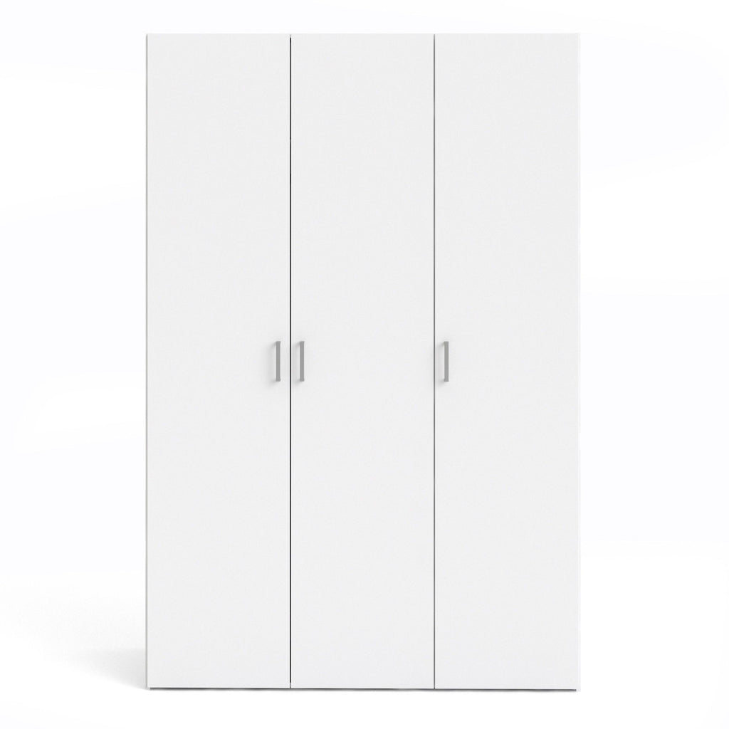 Simple White 3 Door Triple Wardrobe