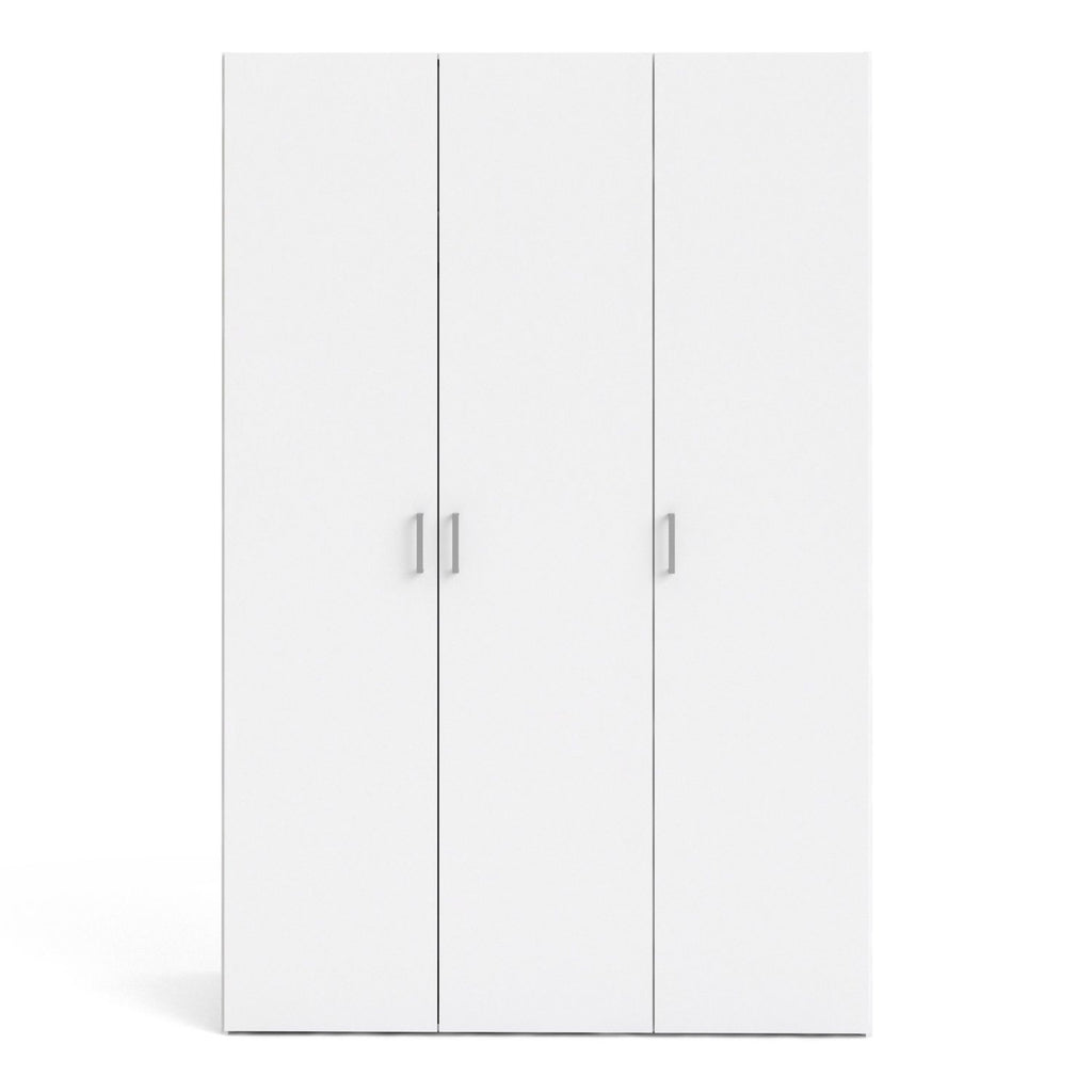Simple White 3 Door Triple Wardrobe