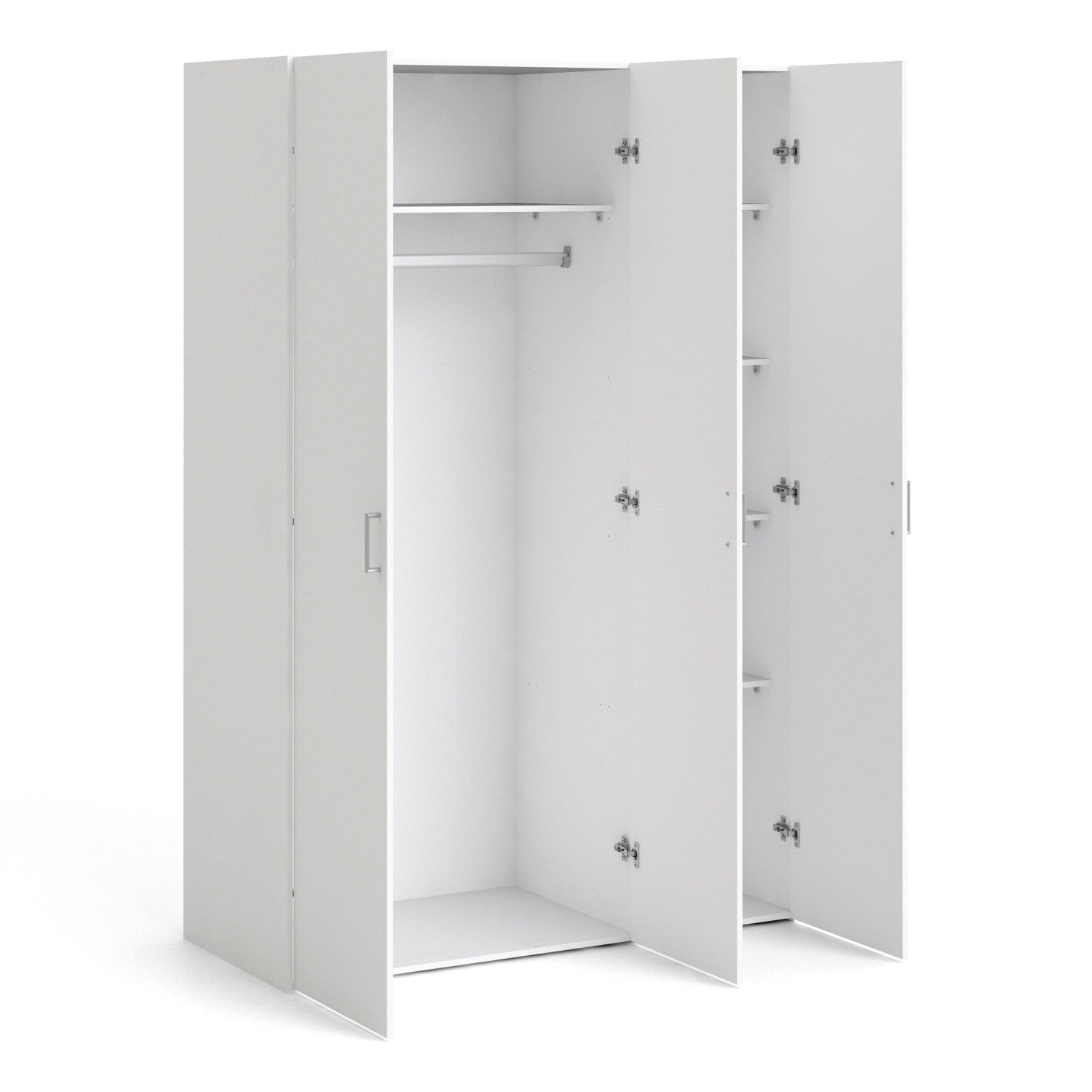 Simple White 3 Door Triple Wardrobe