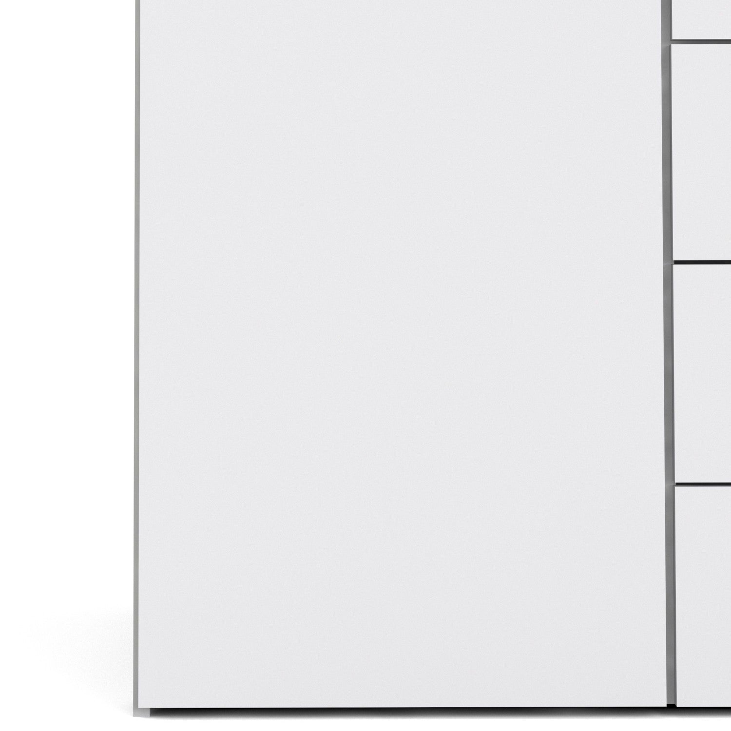 Tall Slim White 2 Door Double Wardrobe With Metal Handles