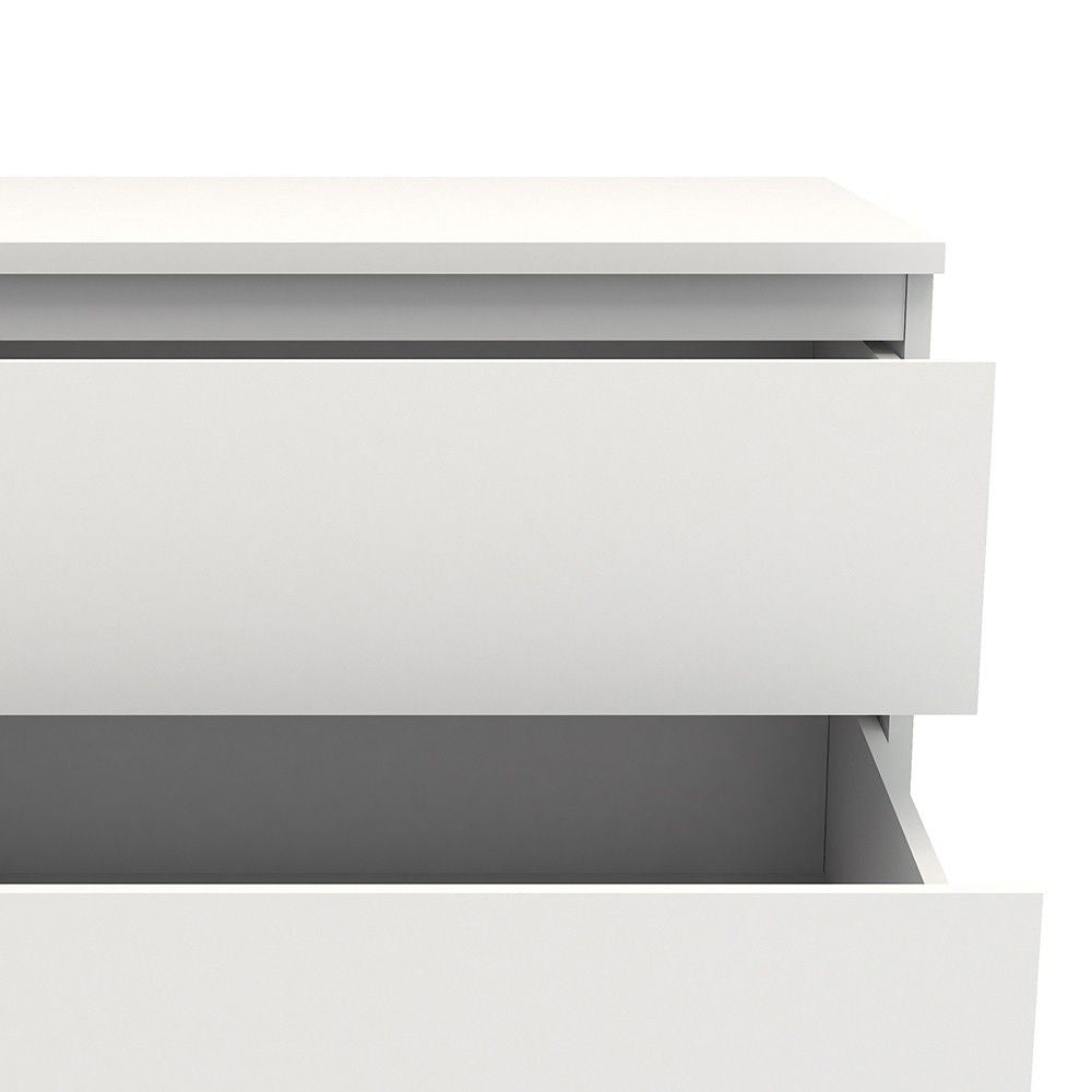 White Slim Narrow 5 Drawer Chest
