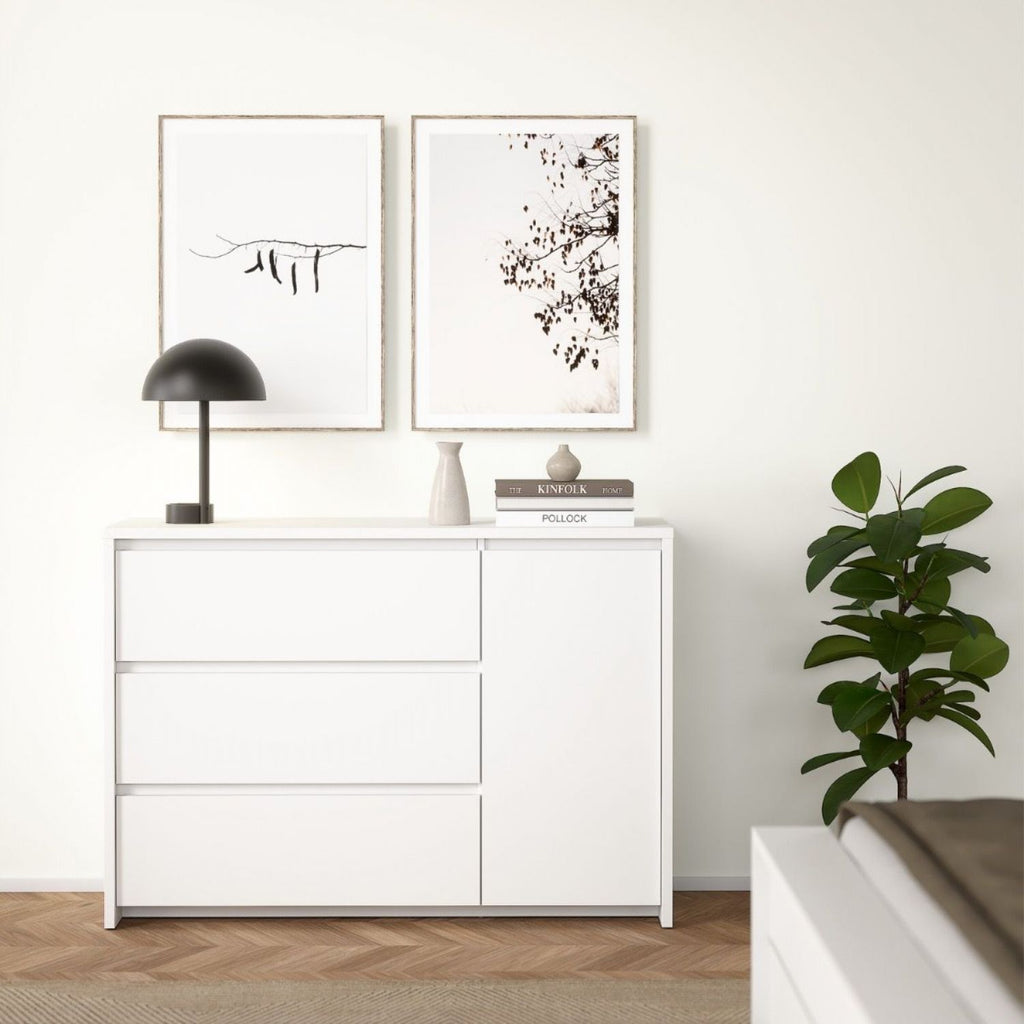 Next Sideboard with 1 Door and 3 Drawers White