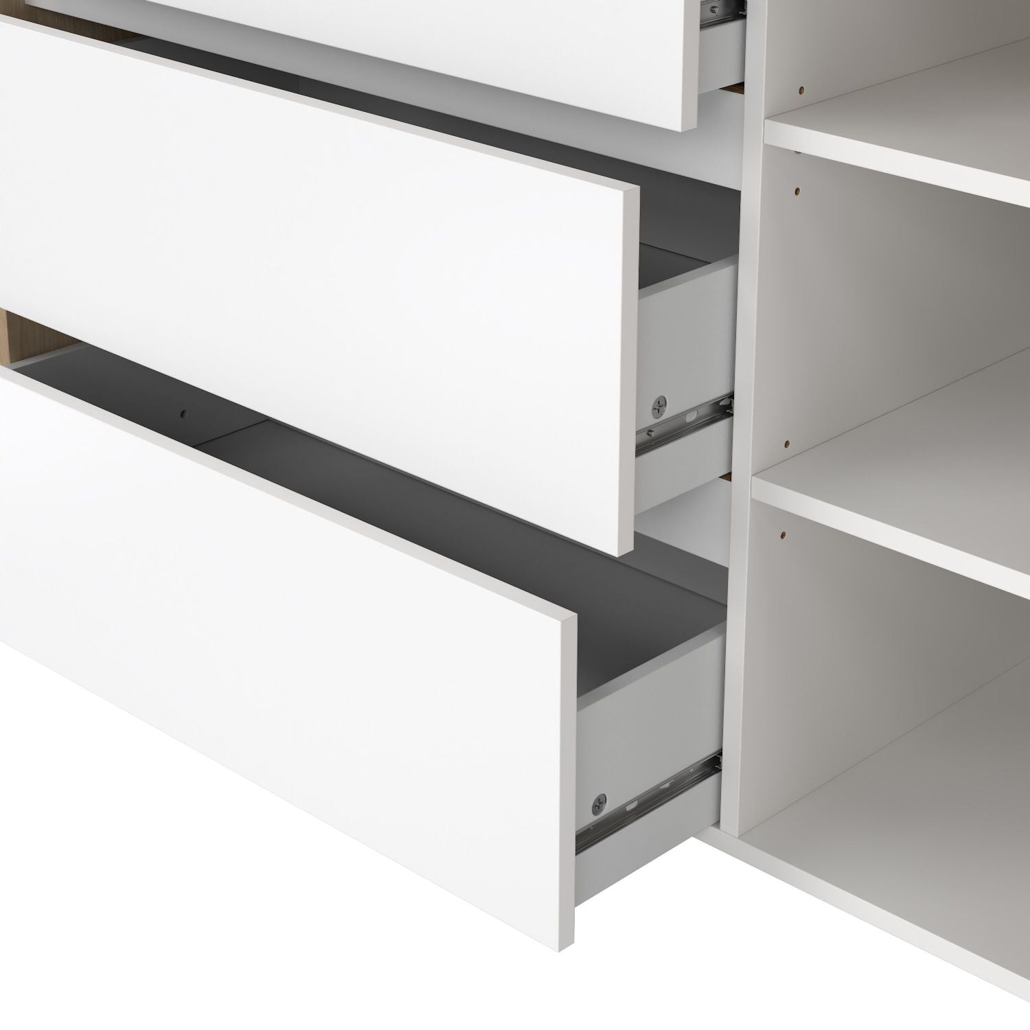 Next Sideboard with 1 Door and 3 Drawers Jackson Hickory White High Gloss