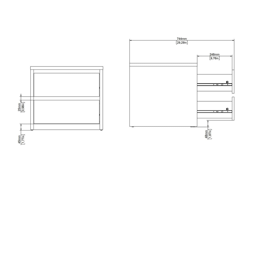 Next Nightstand 2 Drawers White