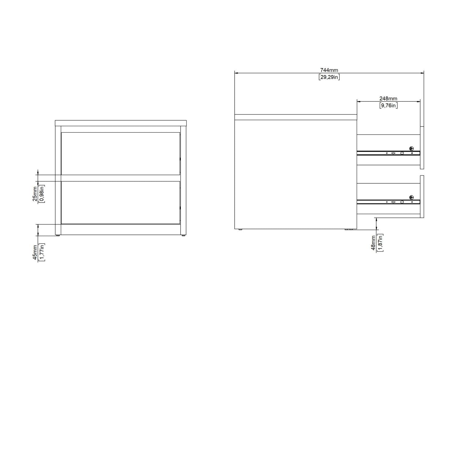 Next Nightstand 2 Drawers White