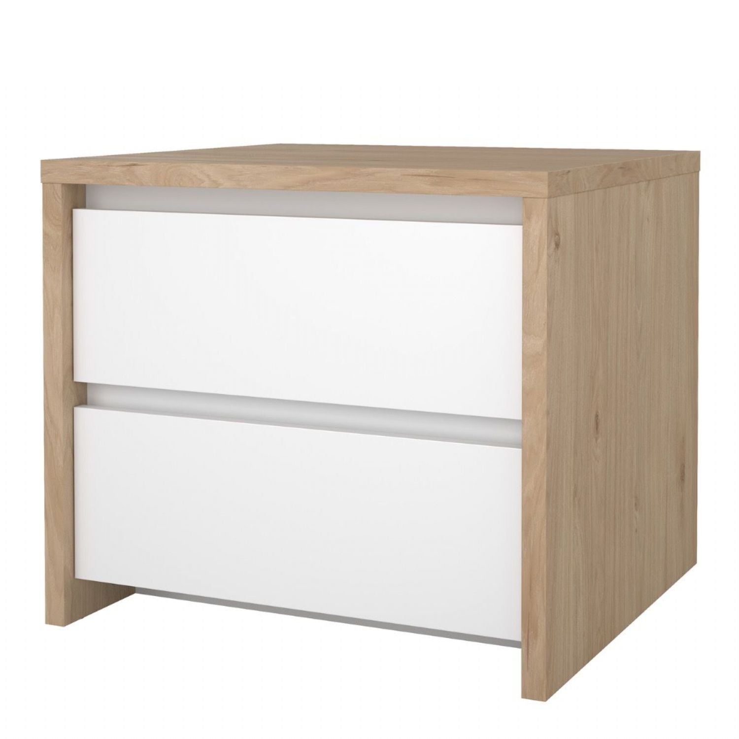 Next Nightstand 2 Drawers Jackson Hickory White High Gloss