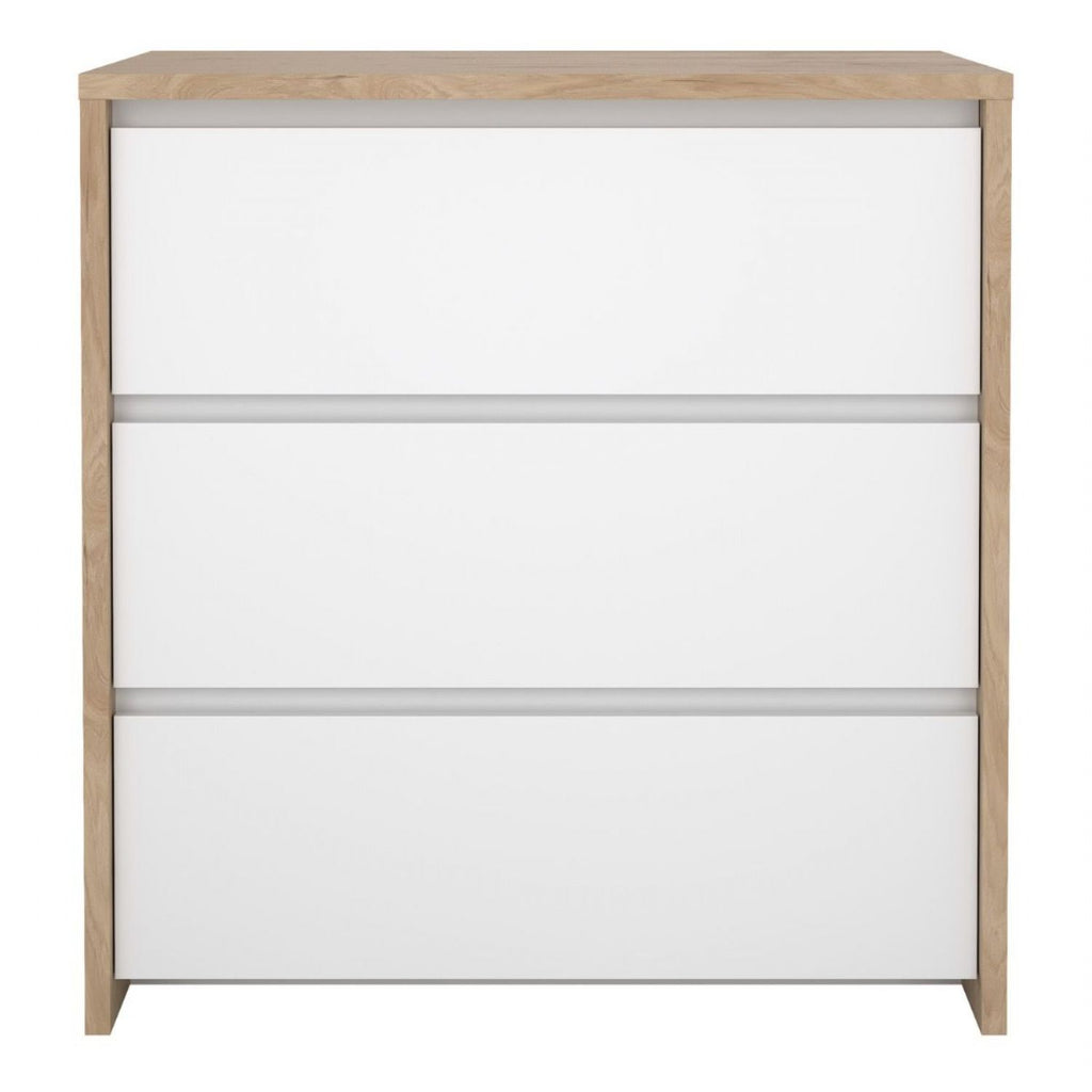 Next Chest 3 Drawers Jackson Hickory White High Gloss