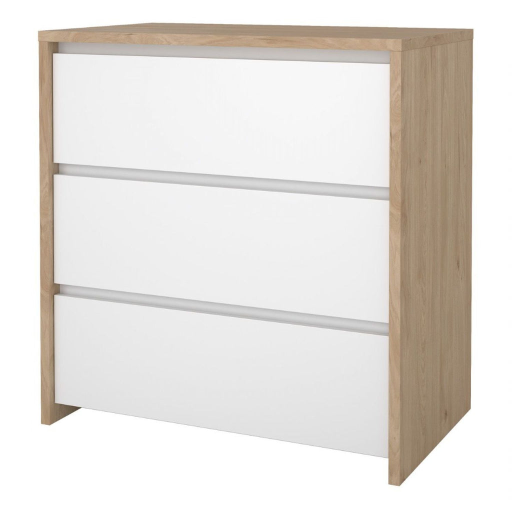 Next Chest 3 Drawers Jackson Hickory White High Gloss