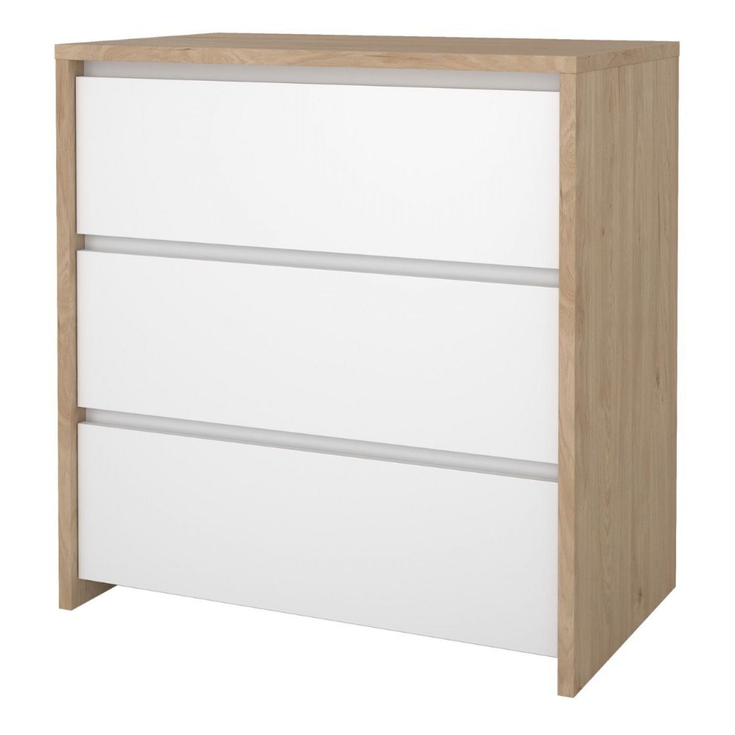 Next Chest 3 Drawers Jackson Hickory White High Gloss