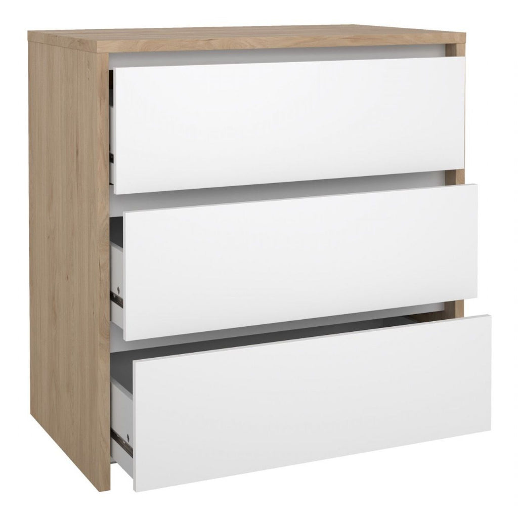 Next Chest 3 Drawers Jackson Hickory White High Gloss