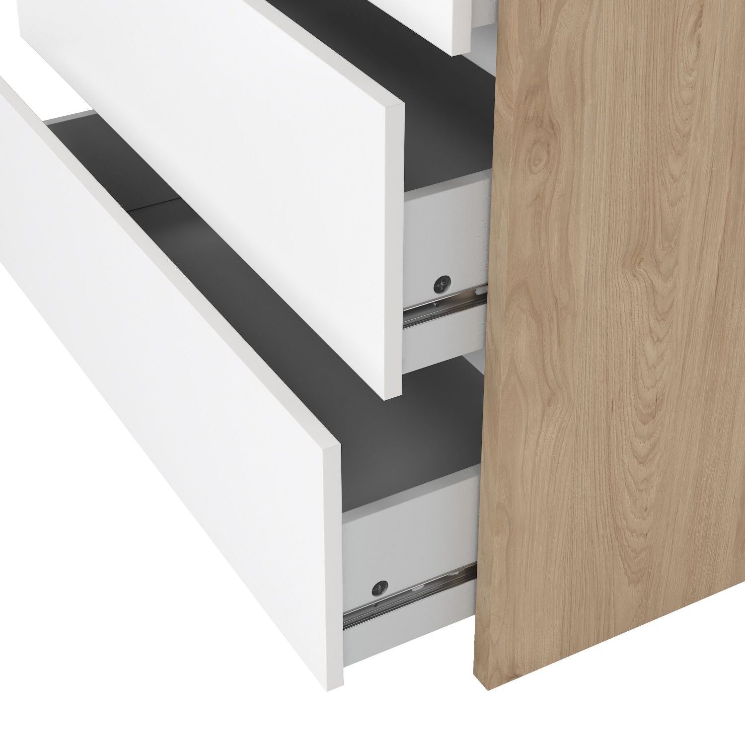 Next Chest 3 Drawers Jackson Hickory White High Gloss