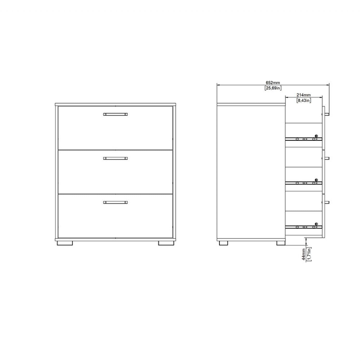 Sofia Chest 3 Drawers Jackson Hickory