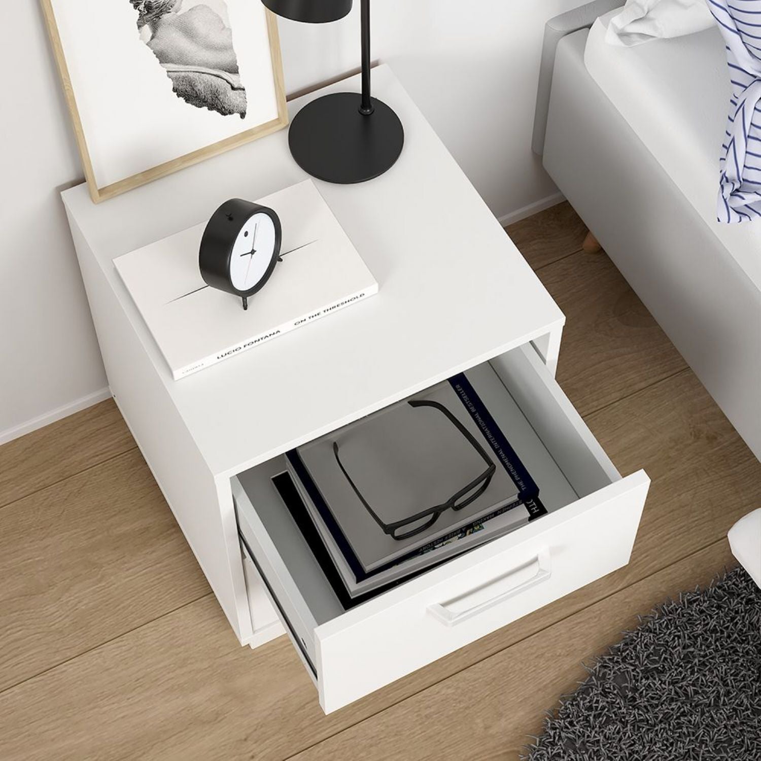 Sofia Nightstand 2 Drawers White