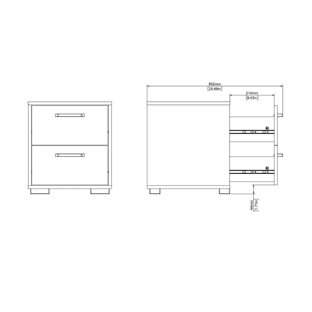 Sofia Nightstand 2 Drawers White