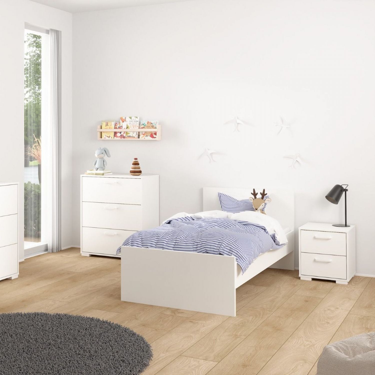 Sofia Nightstand 2 Drawers White