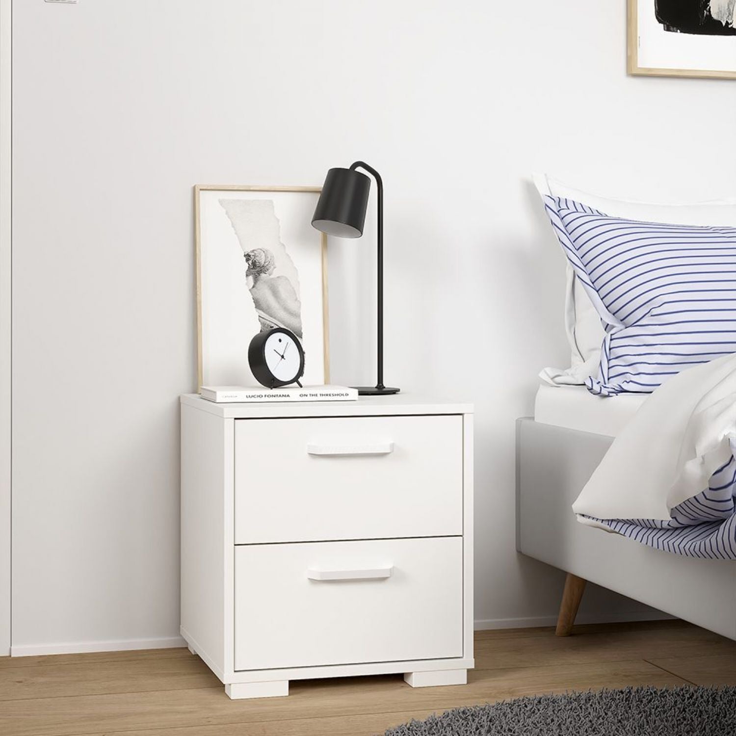 Sofia Nightstand 2 Drawers White
