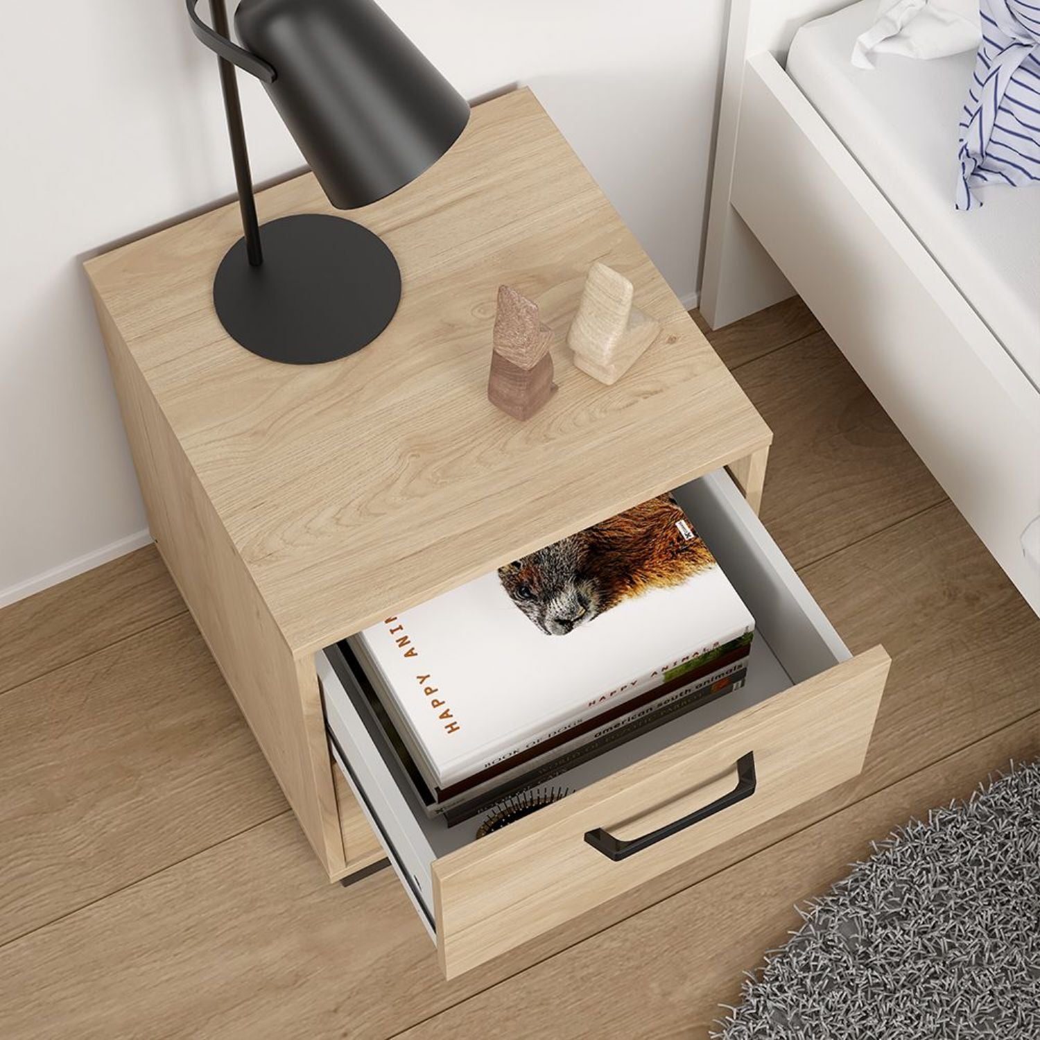 Sofia Nightstand 2 Drawers Jackson Hickory