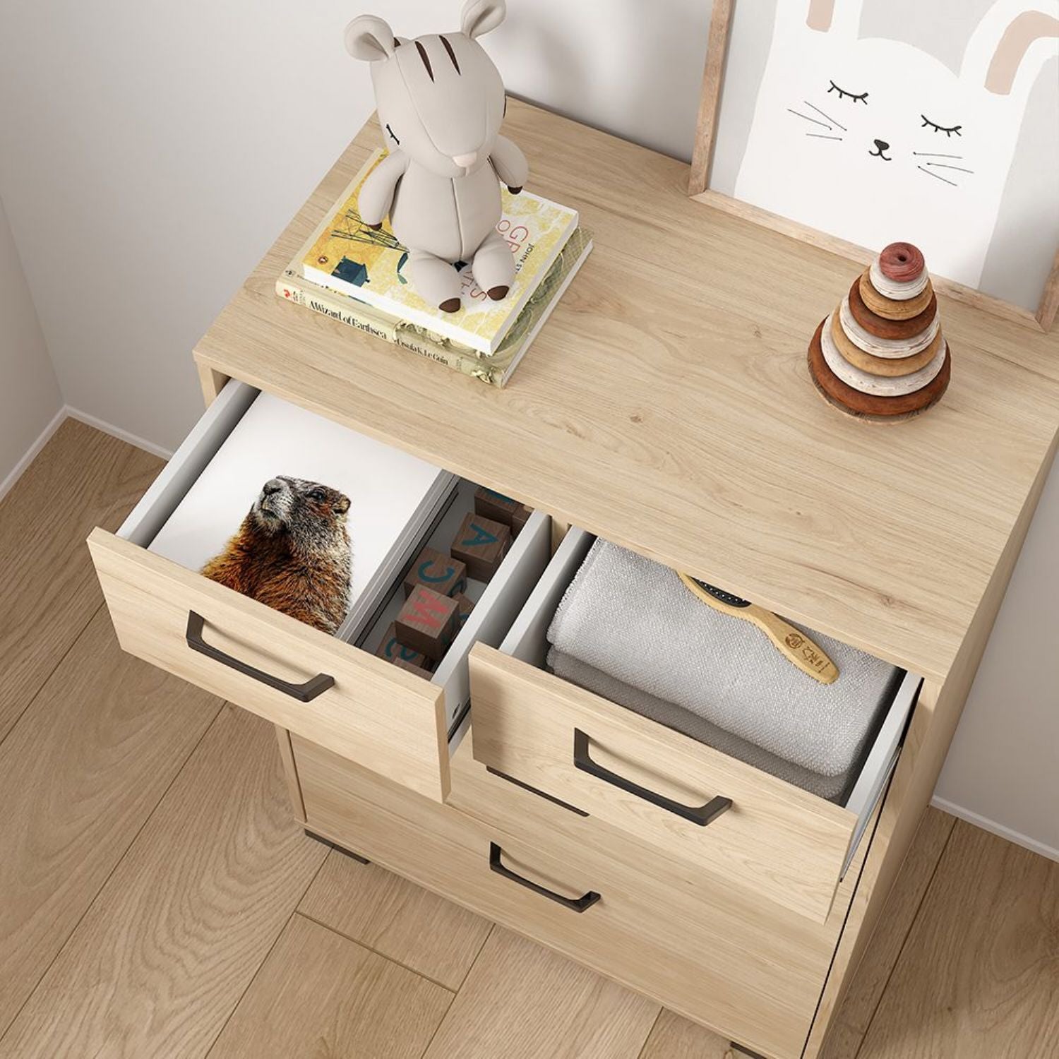 Sofia Chest 3 + 2 Drawers Jackson Hickory