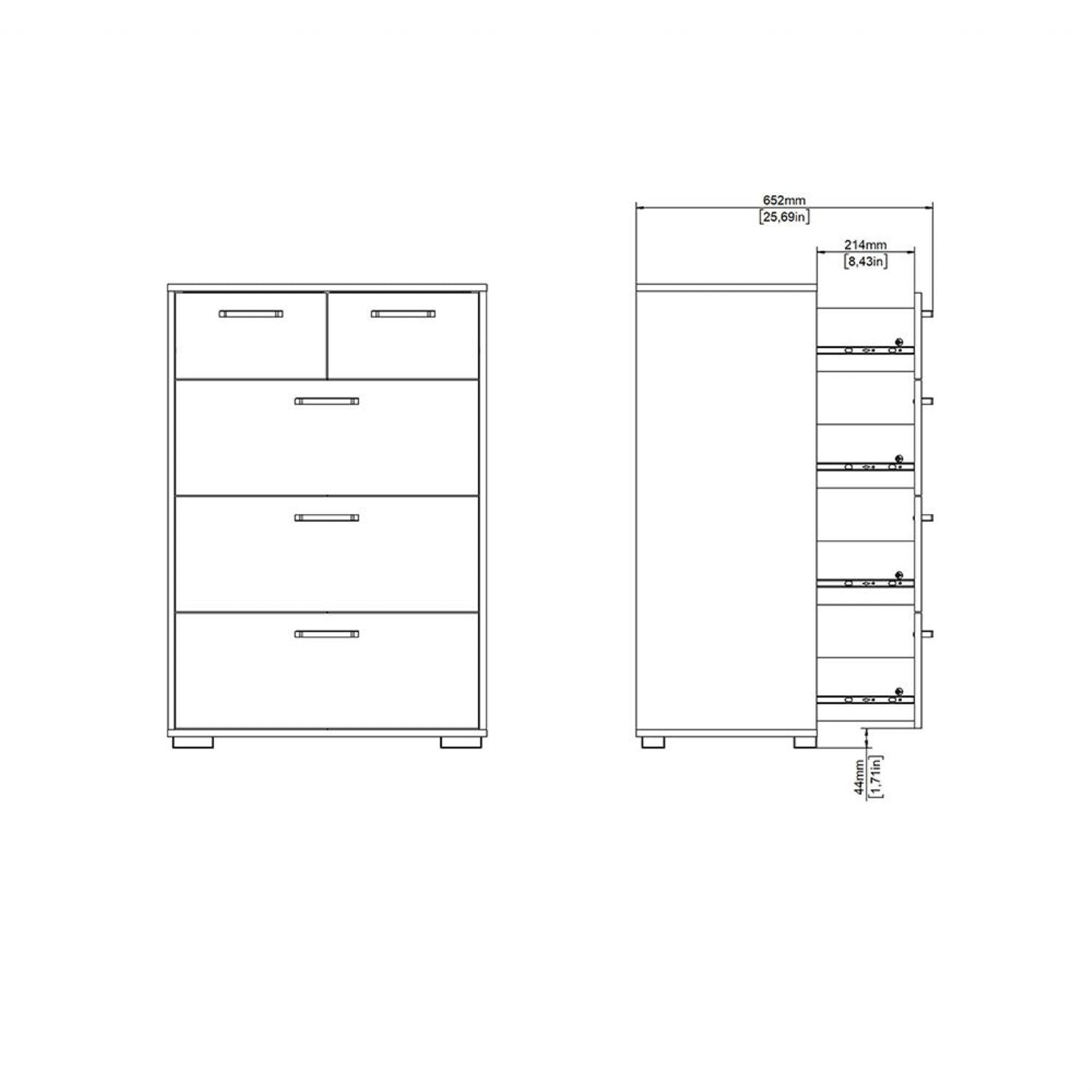 Sofia Chest 3 + 2 Drawers Jackson Hickory