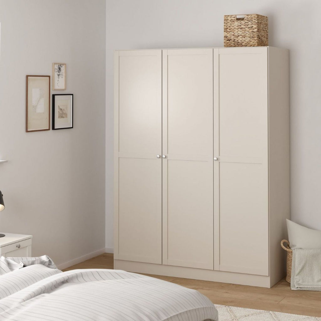 Brande Wardrobe with 3 Frame Doors in Cashmere