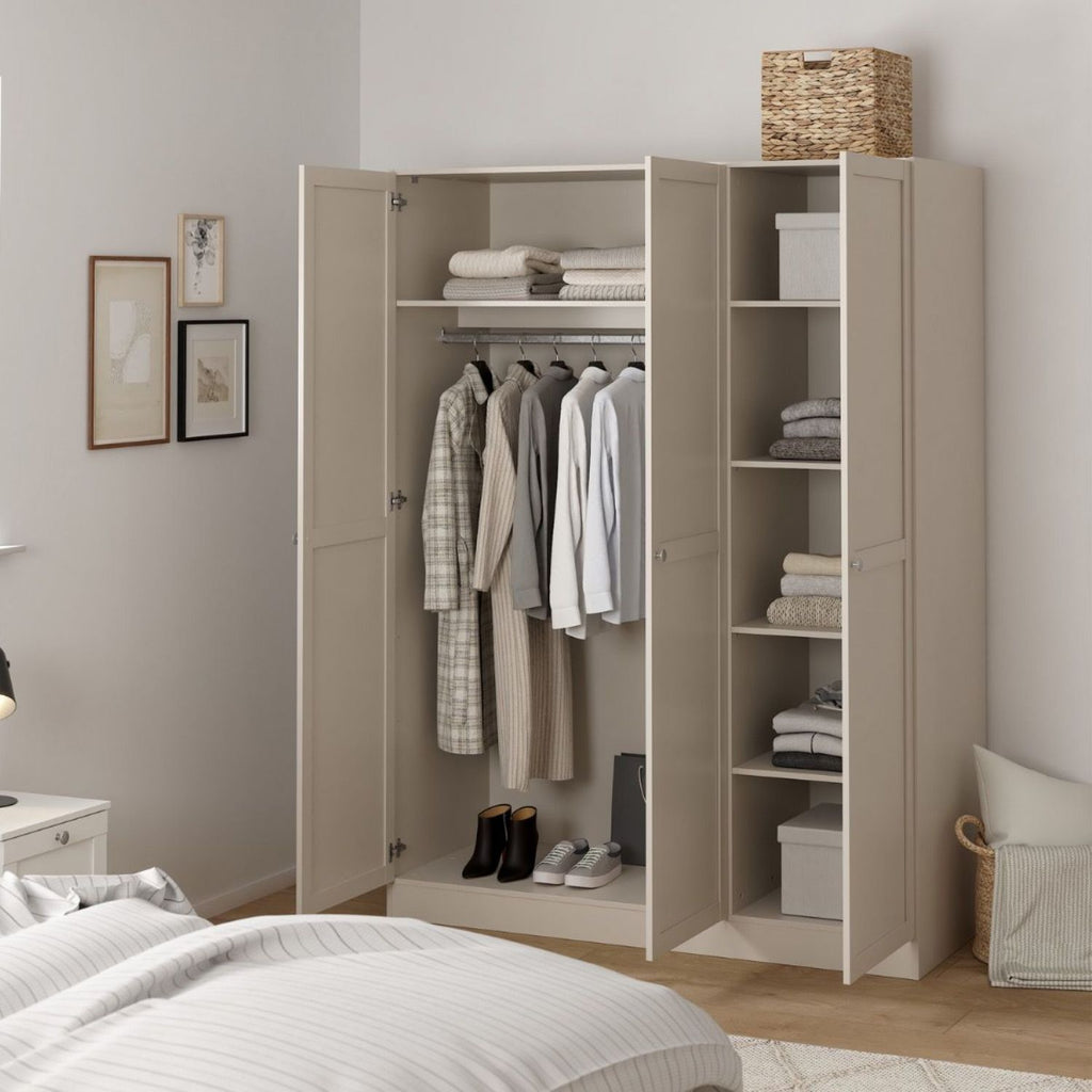 Brande Wardrobe with 3 Frame Doors in Cashmere