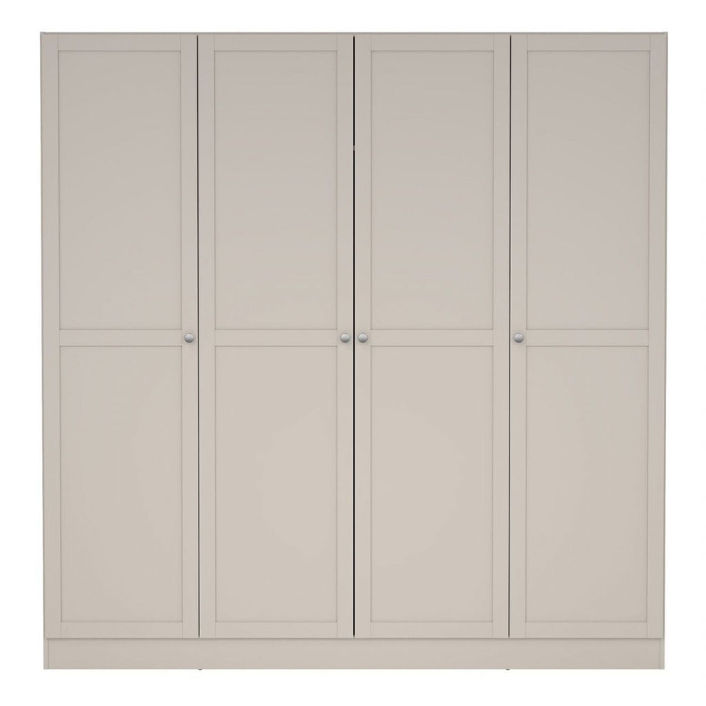 Brande Wardrobe with 4 Frame Doors in Cashmere