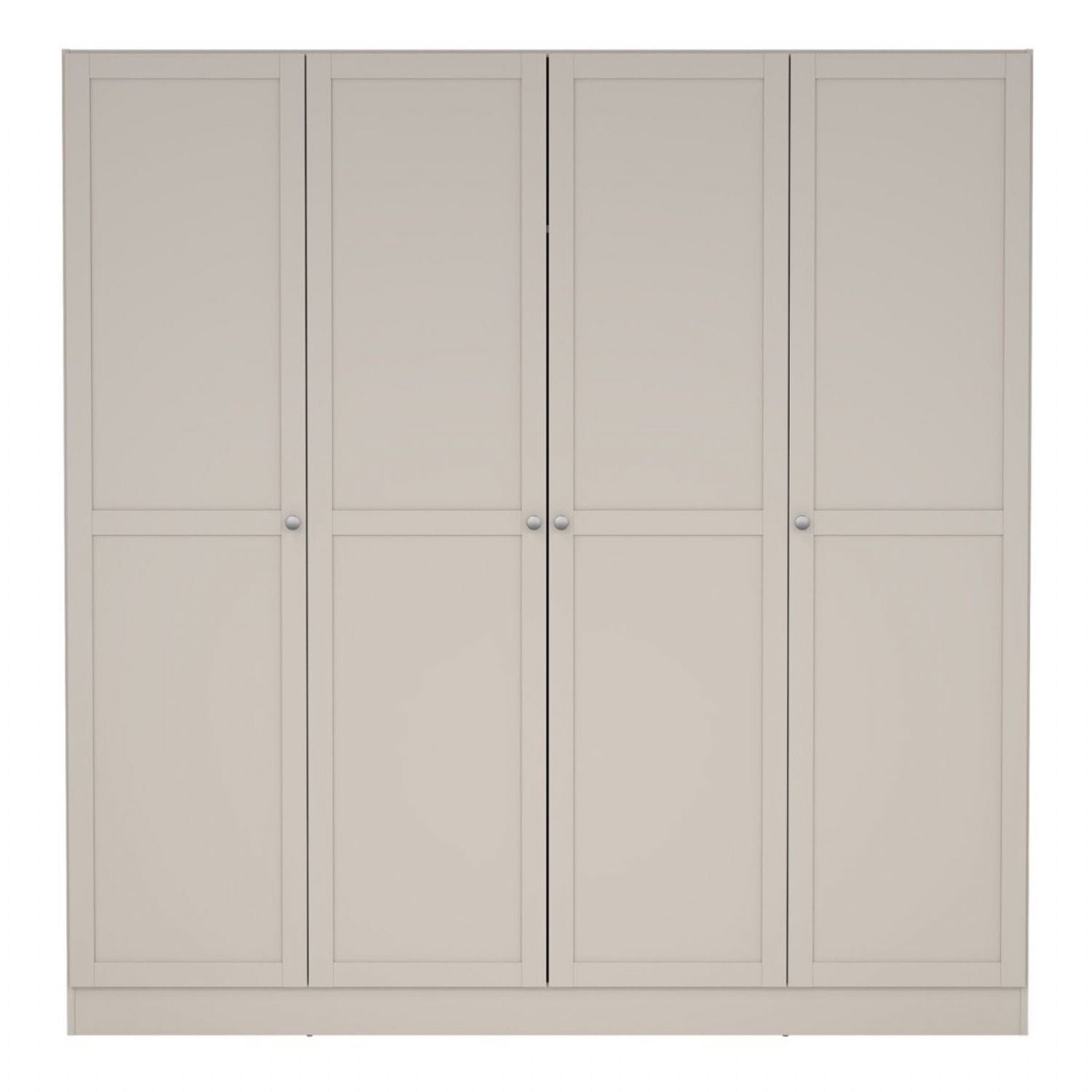 Brande Wardrobe with 4 Frame Doors in Cashmere