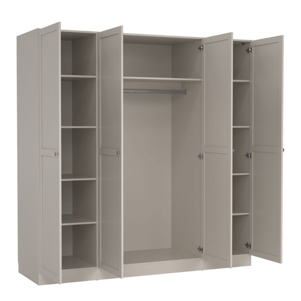 Brande Wardrobe with 4 Frame Doors in Cashmere