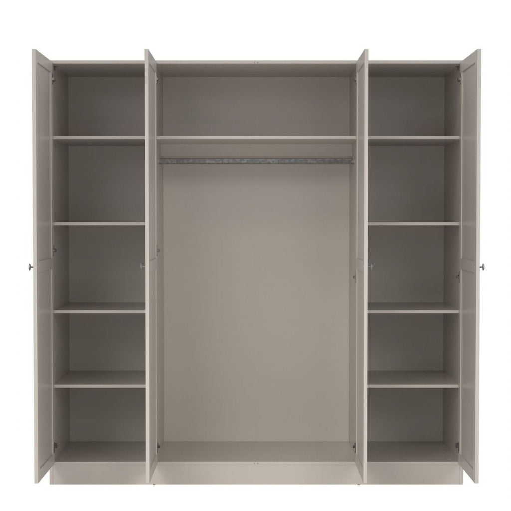 Brande Wardrobe with 4 Frame Doors in Cashmere