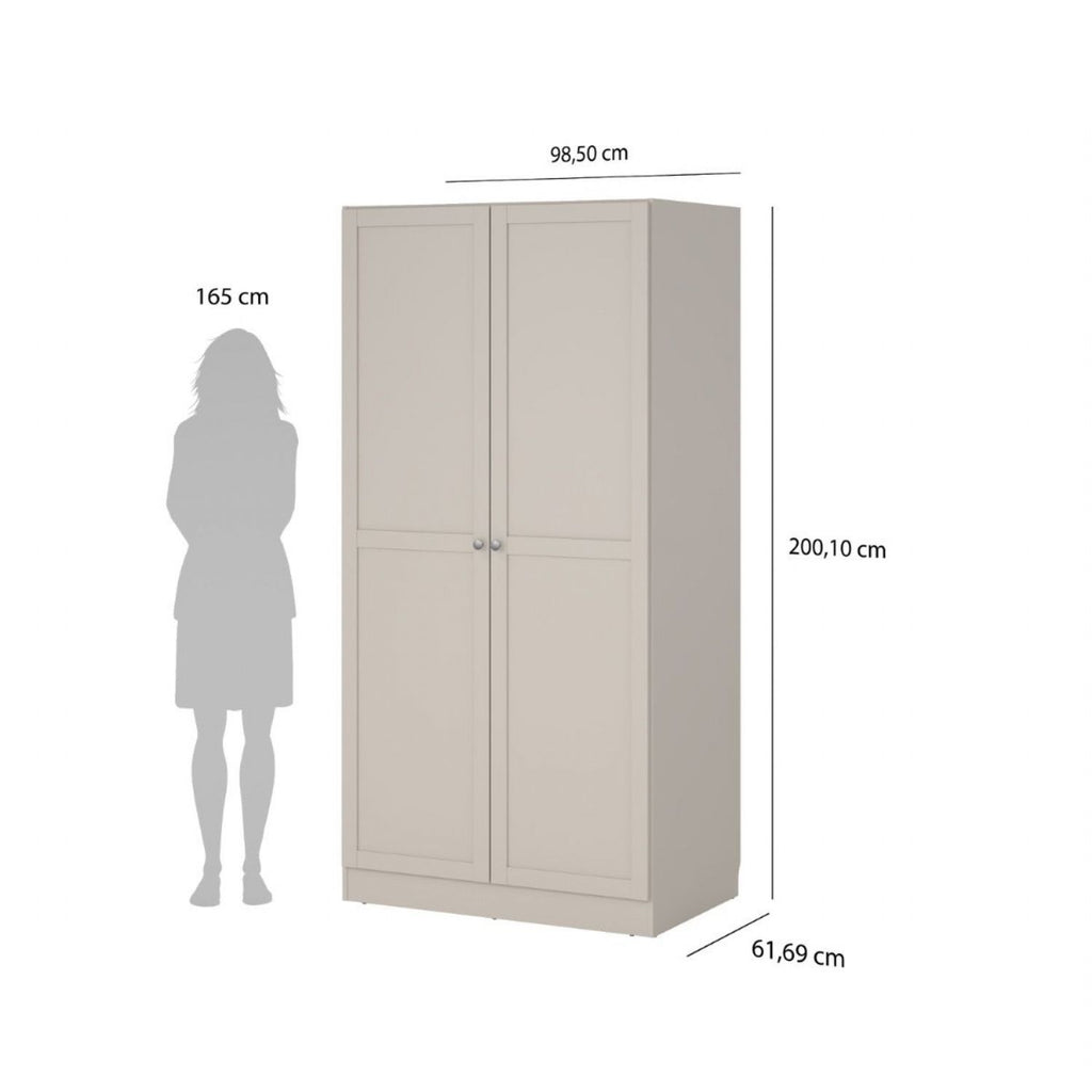 Brande Wardrobe with 2 Frame Doors in Cashmere